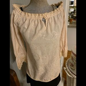 Vintage champagne colored blouse, size S